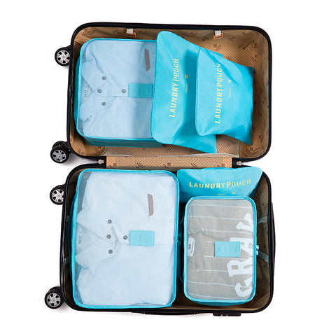 2017 Nylon Packing Cube Travel Bag System Durable 6 Pieces One Set Large Capacity Of Bags Unisex Clothing Sorting Organize