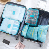 HOT SELLING 6PCS/Set High Quality Oxford Cloth Travel Mesh Bag Luggage Organizer Packing Cube Organiser Travel Bags