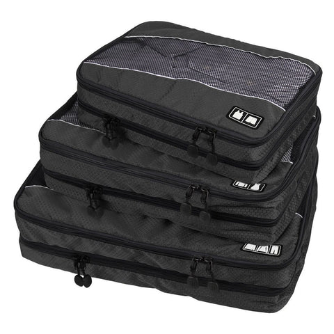 BAGSMART Travel Packing Cube (Small-Large 3 Piece) for Carry-on Travel Accessories. Suitcase and Backpacking (Double Compartment)