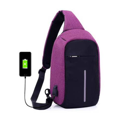 Antitheft External USB Charging Incline Shoulder Bag