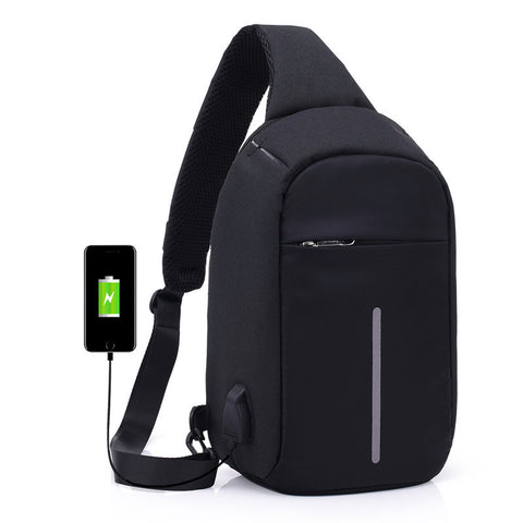 Antitheft External USB Charging Incline Shoulder Bag